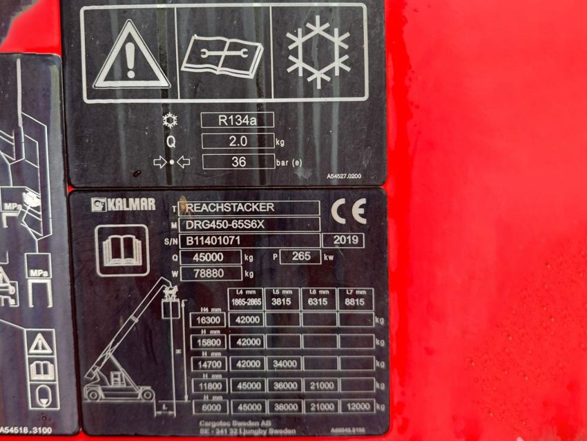 Used Kalmar DRG450‑65S6X Reach Stacker(2019)  For Sale in Dubai